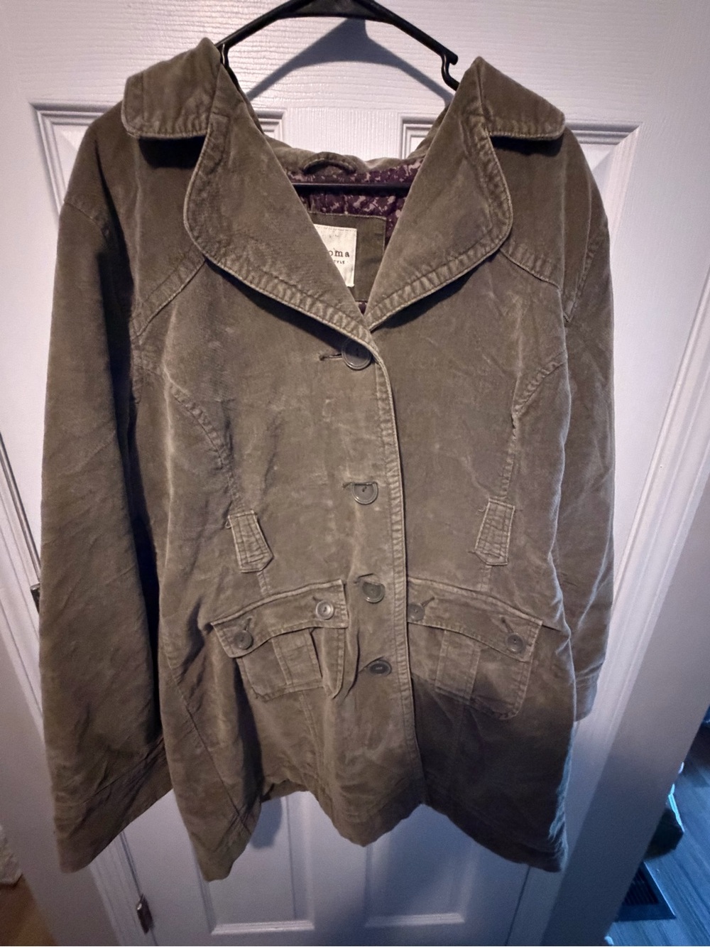 Sonoma Olive Green Pea Coat